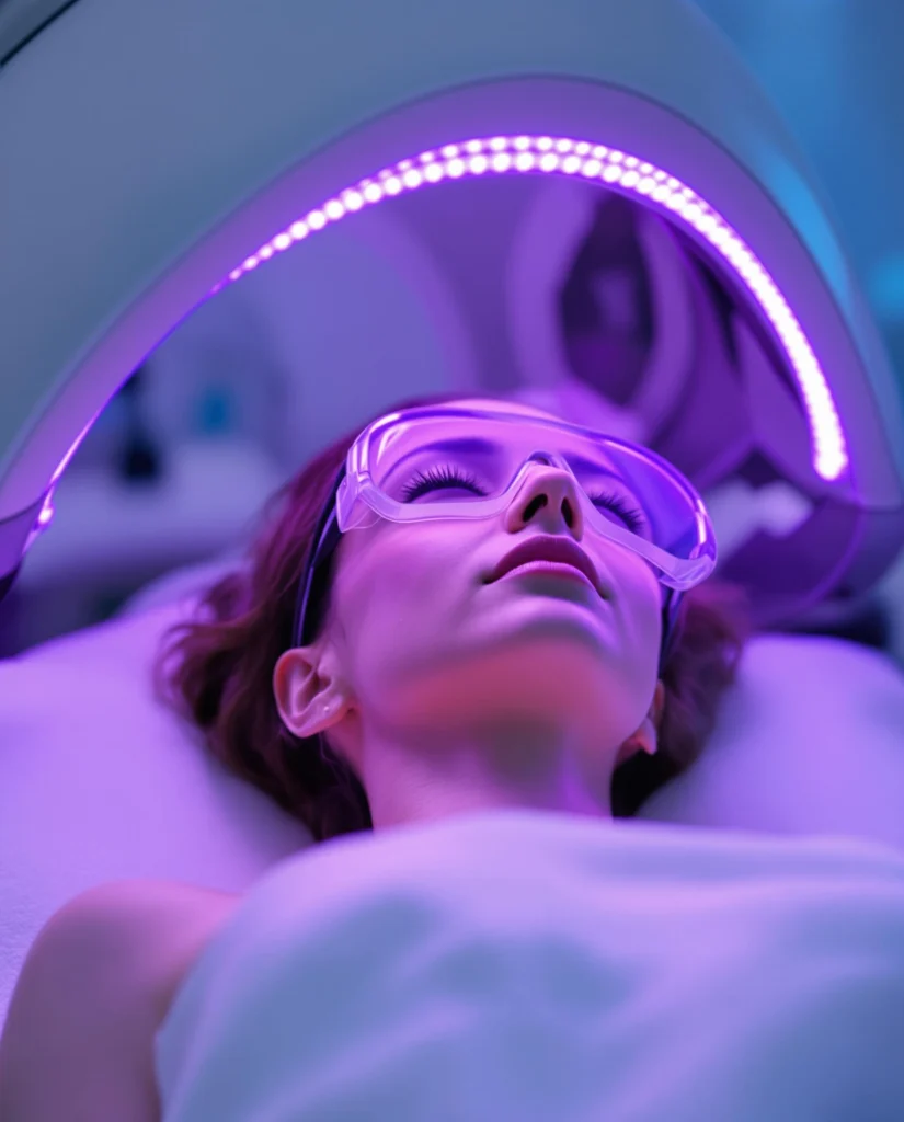 Ai model using purple light in a clinical setting